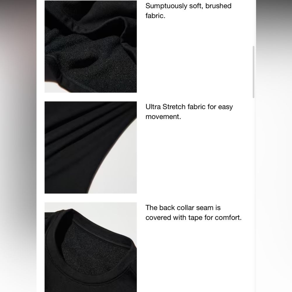 Black Uniqlo ULTRA WARM heattech crew neck long sleeve T-Shirt UNIQLO HEATTECH - Picture 4 of 5
